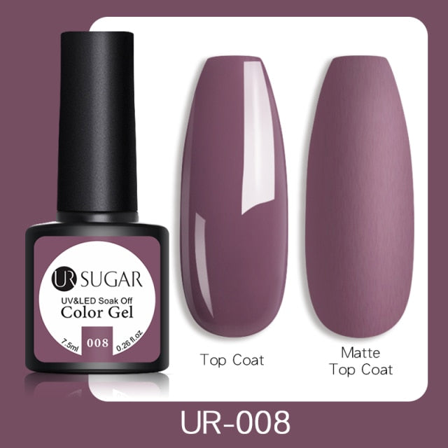 UR SUGAR 7.5ml Gel Nail Polish Nail Color Soak Off UV Gel Varnish Semi Permanant UV Gel Nail Art Varnish Base Top Coat