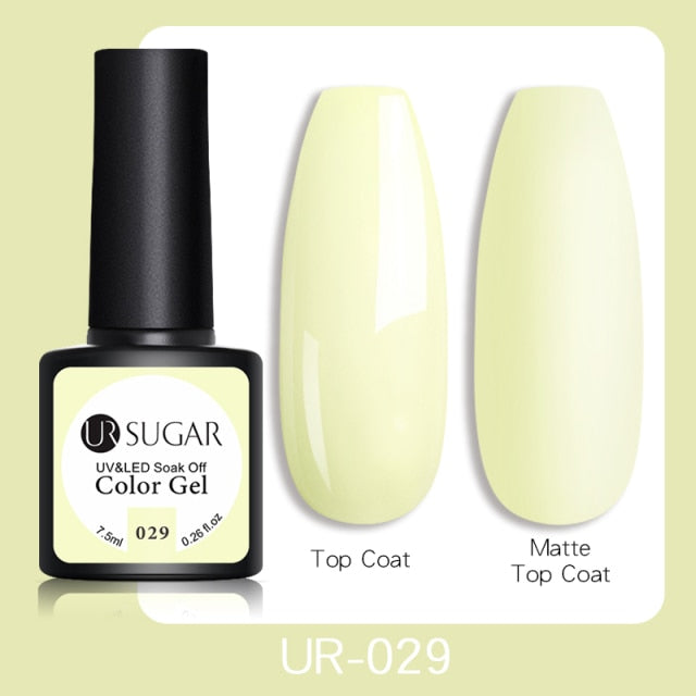UR SUGAR 7.5ml Gel Nail Polish Nail Color Soak Off UV Gel Varnish Semi Permanant UV Gel Nail Art Varnish Base Top Coat