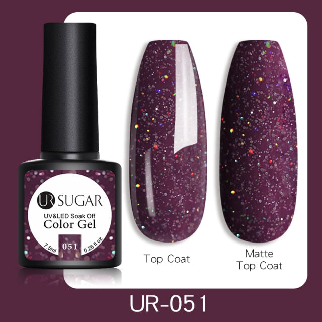 UR SUGAR 7.5ml Gel Nail Polish Nail Color Soak Off UV Gel Varnish Semi Permanant UV Gel Nail Art Varnish Base Top Coat
