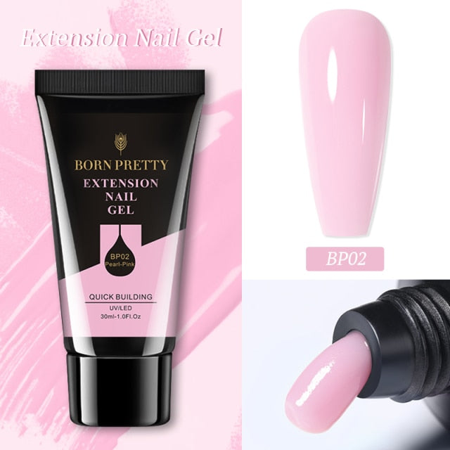 BORN PRETTY Extension Nail Gel Nail Polish Acrylic Nail Glitter Sequins Soak Off UV Extend Gel For Nail Extensions 30/20ml
