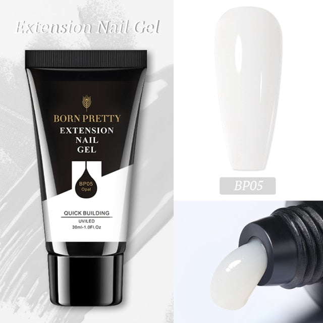 BORN PRETTY Extension Nail Gel Nail Polish Acrylic Nail Glitter Sequins Soak Off UV Extend Gel For Nail Extensions 30/20ml