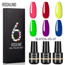 ROSALIND Nail Gel Manicure Set Hybrid Varnish Kit For Nails Art UV Lamp Semi Permanent Nail Gel Polish Set With Good Pack