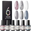 ROSALIND Nail Gel Manicure Set Hybrid Varnish Kit For Nails Art UV Lamp Semi Permanent Nail Gel Polish Set With Good Pack