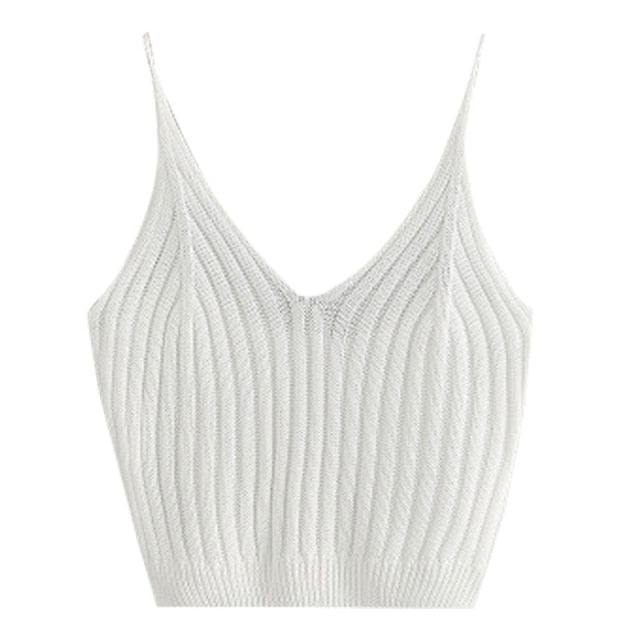 Fashion Women Summer Basic Tops Sexy Strappy Sleeveless Racerback Crop Top 2021 Female Casual Solid Color Ribbed Knit Short Vest