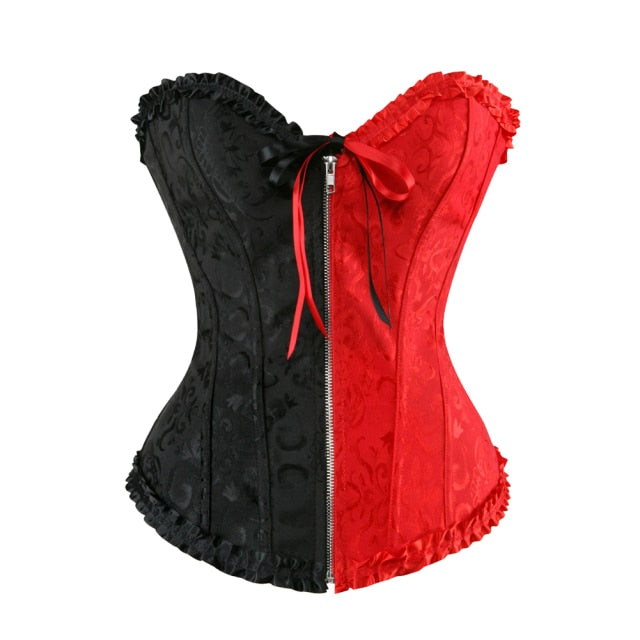 Sexy Women Bustier Lace Up Corset Top Corset Boned Waist Trainer Lingerie Overbust Corsets Body Shaper Plus Size