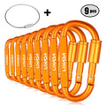 Lixada 9 PCS Survival D-ring Locking Carabiner Clip Set Screw Lock Hanging Hook Buckle Karabiner Camping Climbing Equipment