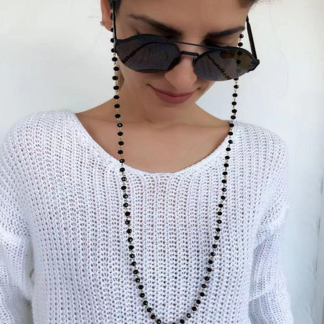 Sunglasses Masking Chains For Women Acrylic Pearl Crystal Eyeglasses Chains Lanyard Glass 2021 New Fashion Jewelry Wholesale
