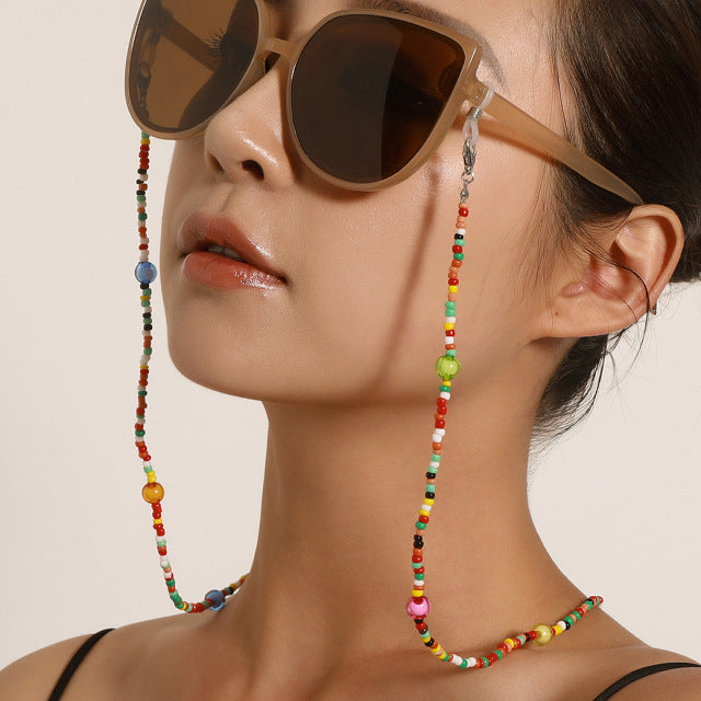 Sunglasses Masking Chains For Women Acrylic Pearl Crystal Eyeglasses Chains Lanyard Glass 2021 New Fashion Jewelry Wholesale