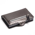 2021  RFID Card Holder with Organizer Coin Pocket Fashion Carbon Fiber Credit Card Holder Men Slim Wallet Anti-theft Card Case