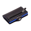 2021  RFID Card Holder with Organizer Coin Pocket Fashion Carbon Fiber Credit Card Holder Men Slim Wallet Anti-theft Card Case