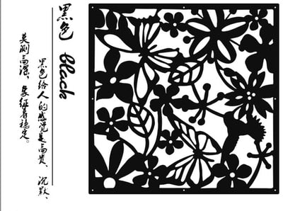 9 pcs PVC butterfly flower and bird hanging screen partition panel chinese folding screen living room decoration room dividers