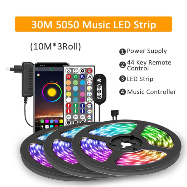 Suntech LED Light Strips, Bluetooth Music Sync Color Flexible RGB 5050 Diode Tape,Led Lights Built-in Mic For Party,Christmas