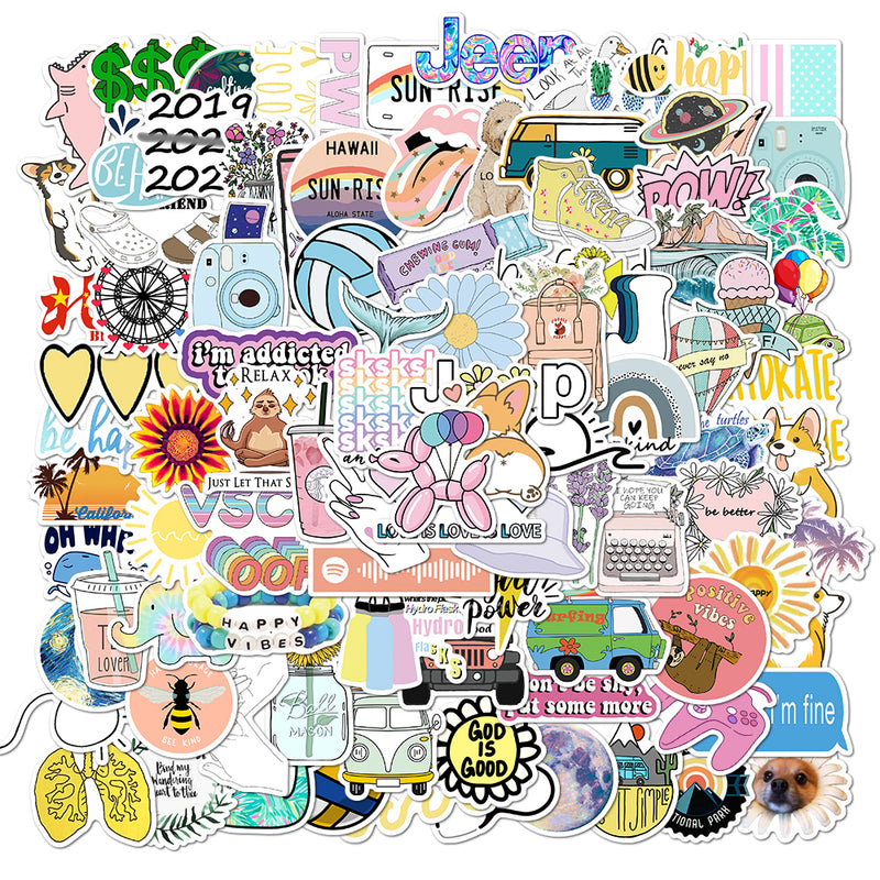 10/50/100Pcs/set Cartoon Girls Vsco Stickers For Guitar DIY TOY Bicycle Motorcycle Car Skateboard Snowboard Laptop Luggage