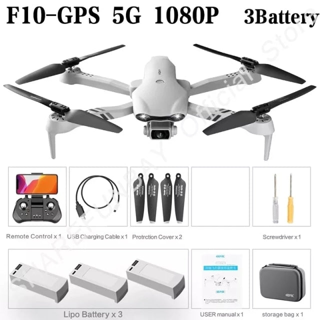 SHAREFUNBAY New F10 Drone 4k Profesional GPS Drones With Camera Hd 4k Cameras Rc Helicopter 5G WiFi Fpv Drones Quadcopter Toys