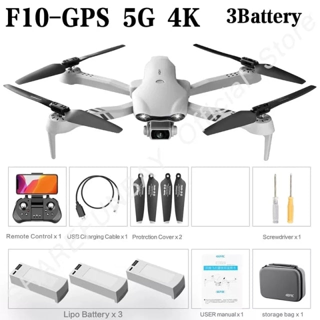 SHAREFUNBAY New F10 Drone 4k Profesional GPS Drones With Camera Hd 4k Cameras Rc Helicopter 5G WiFi Fpv Drones Quadcopter Toys