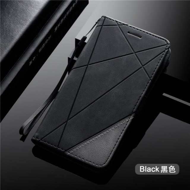 Leather Flip S7 S8 S9 Plus S10 S20 FE S21 Ultra Case For Samsung Galaxy A6 A7 A8 J6 2018 A5 J3 J5 J7 2017 Note 8 9 Wallet Cover