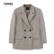 TOPPIES 2021 Womens Long Blazer Double Breasted Suit Jacket Loose Oversize Coat Solid Color Formal Blazer