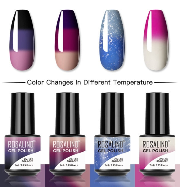ROSALIND Gel Nail Polish Set 4/6PCS Mix Color Nail Kit For Manicure Nail Polish Vernis Semi Permanent UV Lamp Gellak Nail Kit