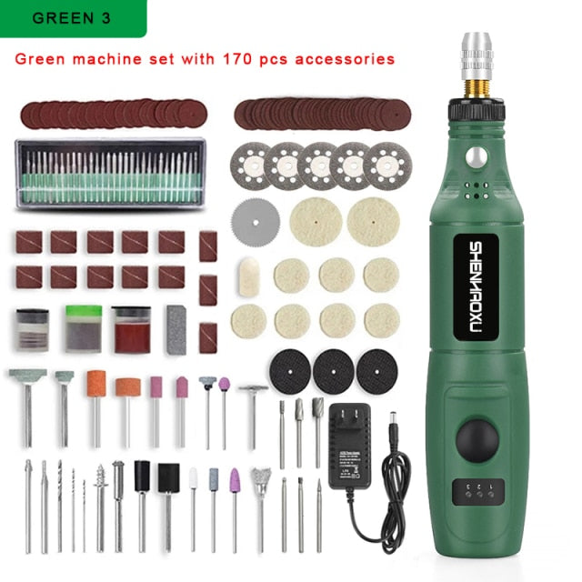 100V~240V Mini Electric Drill Power Tools 3.6V Multifuctional Grinder Grinding Accessories Set 3 Speed Engraving Pen For Dremel