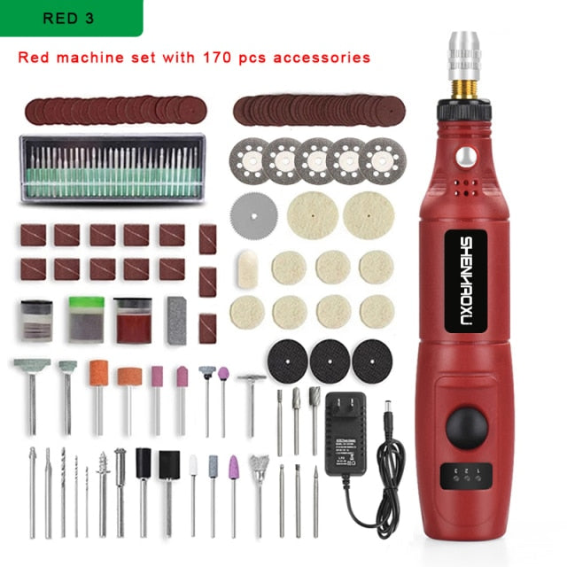 100V~240V Mini Electric Drill Power Tools 3.6V Multifuctional Grinder Grinding Accessories Set 3 Speed Engraving Pen For Dremel