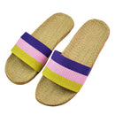 Natural linen slippers summer home indoor sandals men's women's unisex spring and autumn couples landing guests flax Non-slip522