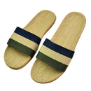 Natural linen slippers summer home indoor sandals men's women's unisex spring and autumn couples landing guests flax Non-slip522