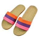 Natural linen slippers summer home indoor sandals men's women's unisex spring and autumn couples landing guests flax Non-slip522