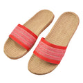 Natural linen slippers summer home indoor sandals men's women's unisex spring and autumn couples landing guests flax Non-slip522