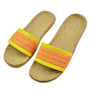 Natural linen slippers summer home indoor sandals men's women's unisex spring and autumn couples landing guests flax Non-slip522