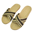 Natural linen slippers summer home indoor sandals men's women's unisex spring and autumn couples landing guests flax Non-slip522