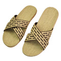 Natural linen slippers summer home indoor sandals men's women's unisex spring and autumn couples landing guests flax Non-slip522