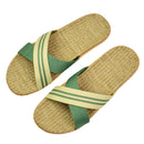 Natural linen slippers summer home indoor sandals men's women's unisex spring and autumn couples landing guests flax Non-slip522
