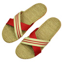 Natural linen slippers summer home indoor sandals men's women's unisex spring and autumn couples landing guests flax Non-slip522