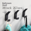 No Drilling Double Hook Black White Towel Hook For Bathroom Clothes Coat Hook Bedroom Robe Hook Livingroom Kitchen Accessories