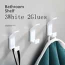 No Drilling Double Hook Black White Towel Hook For Bathroom Clothes Coat Hook Bedroom Robe Hook Livingroom Kitchen Accessories