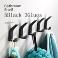 No Drilling Double Hook Black White Towel Hook For Bathroom Clothes Coat Hook Bedroom Robe Hook Livingroom Kitchen Accessories
