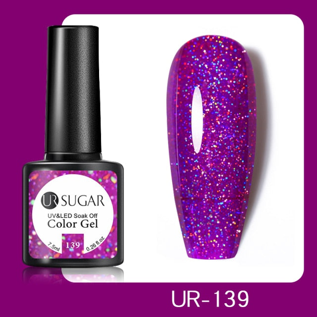 UR SUGAR 7.5ml Gel Nail Polish Nail Color Soak Off UV Gel Varnish Semi Permanant UV Gel Nail Art Varnish Base Top Coat