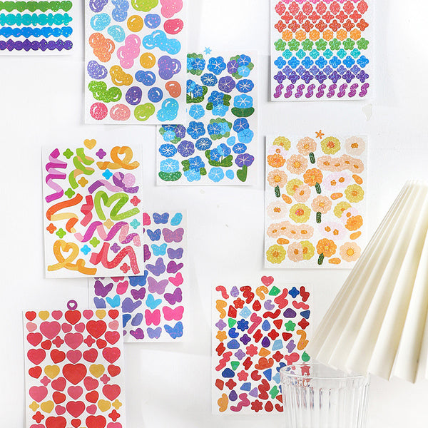 Mohamm 3PCS/Pack kawaii Love ribbon Stickers Scrapbooking Stationery School Supplies