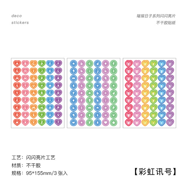 Mohamm 3PCS/Pack kawaii Love ribbon Stickers Scrapbooking Stationery School Supplies