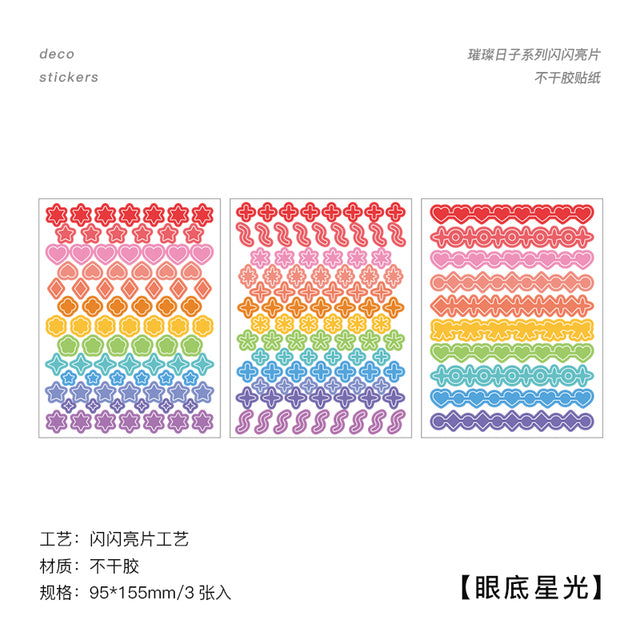 Mohamm 3PCS/Pack kawaii Love ribbon Stickers Scrapbooking Stationery School Supplies