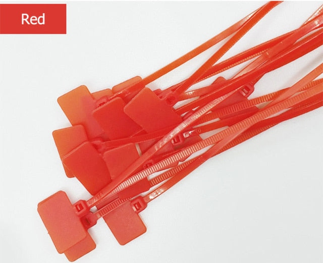 100pcs Easy Mark 4*150mm Nylon Cable Ties Tag Labels Plastic Loop Ties Markers Cable Tag Self-locking Zip Ties