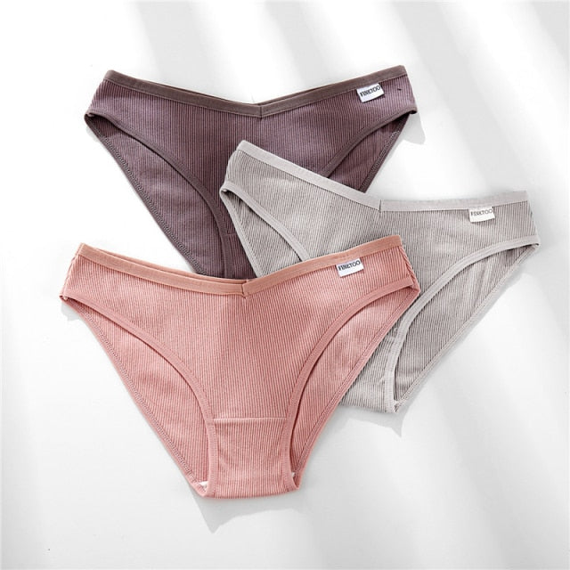 FINETOO 3Pcs/Set Cotton Panties for Women Plus Size Underpants Ladies Cotton Bikini Panties Girl Underwear Female Lingerie M-3XL