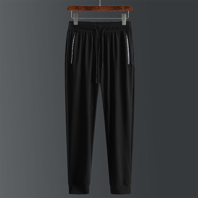 New Summer Men Pants Joggers Fitness Casual Quick Dry Sweatpants Pants Male Breathable Lightweight Tie Feet Elasticity Trousers