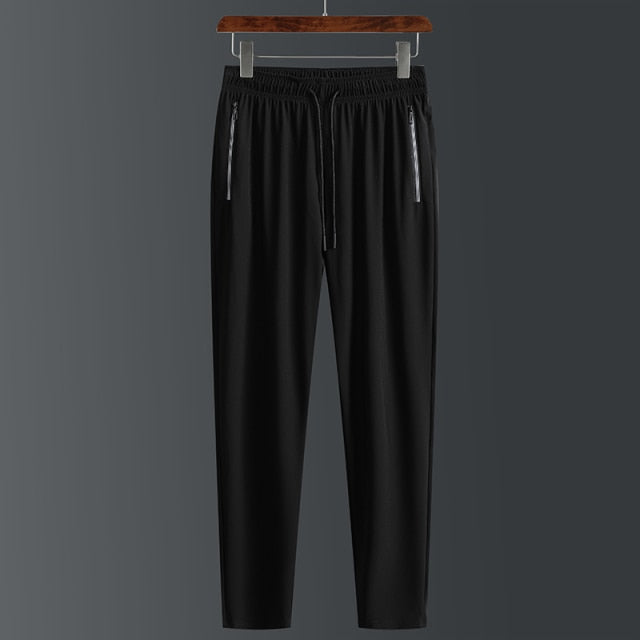 New Summer Men Pants Joggers Fitness Casual Quick Dry Sweatpants Pants Male Breathable Lightweight Tie Feet Elasticity Trousers