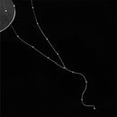 925 Sterling Silver Round Bead Tassel Necklace New Female Summer Simple Clavicle Chain Long Geometric Chain Woman Custom Jewelry