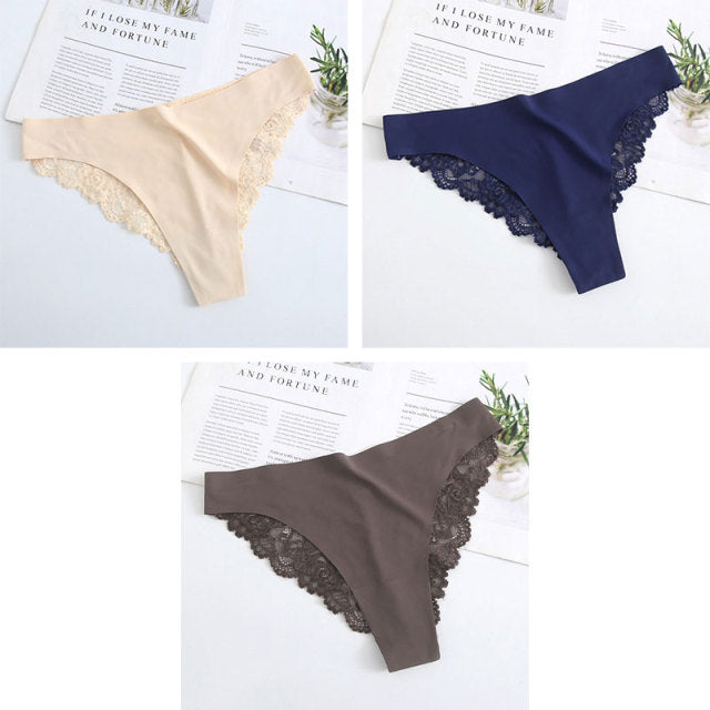 New Sexy Lace G String Panties For Women Nylon Silk Panty Thong Briefs Underwear Lingerie Female Ladies Floral Pantys Underpants
