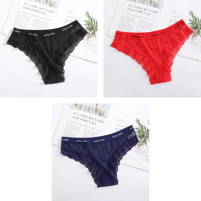 Women's Sexy Lace G-string Panties Underwear Perspective Thong Briefs Transparent Tempting Underpants Girls Intimates Lingerie
