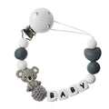 TYRY.HU Personalized Name HandmadeSilicone Chews Nurse Gift Toys Koala Teething Necklace pacifier clip with name DIY BABY custom