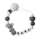 TYRY.HU Personalized Name HandmadeSilicone Chews Nurse Gift Toys Koala Teething Necklace pacifier clip with name DIY BABY custom
