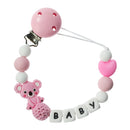 TYRY.HU Personalized Name HandmadeSilicone Chews Nurse Gift Toys Koala Teething Necklace pacifier clip with name DIY BABY custom